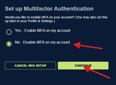 Disable MFA 4
