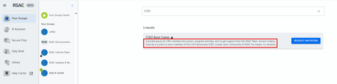 Private Group Access Criteria 1