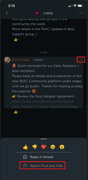 report a post 